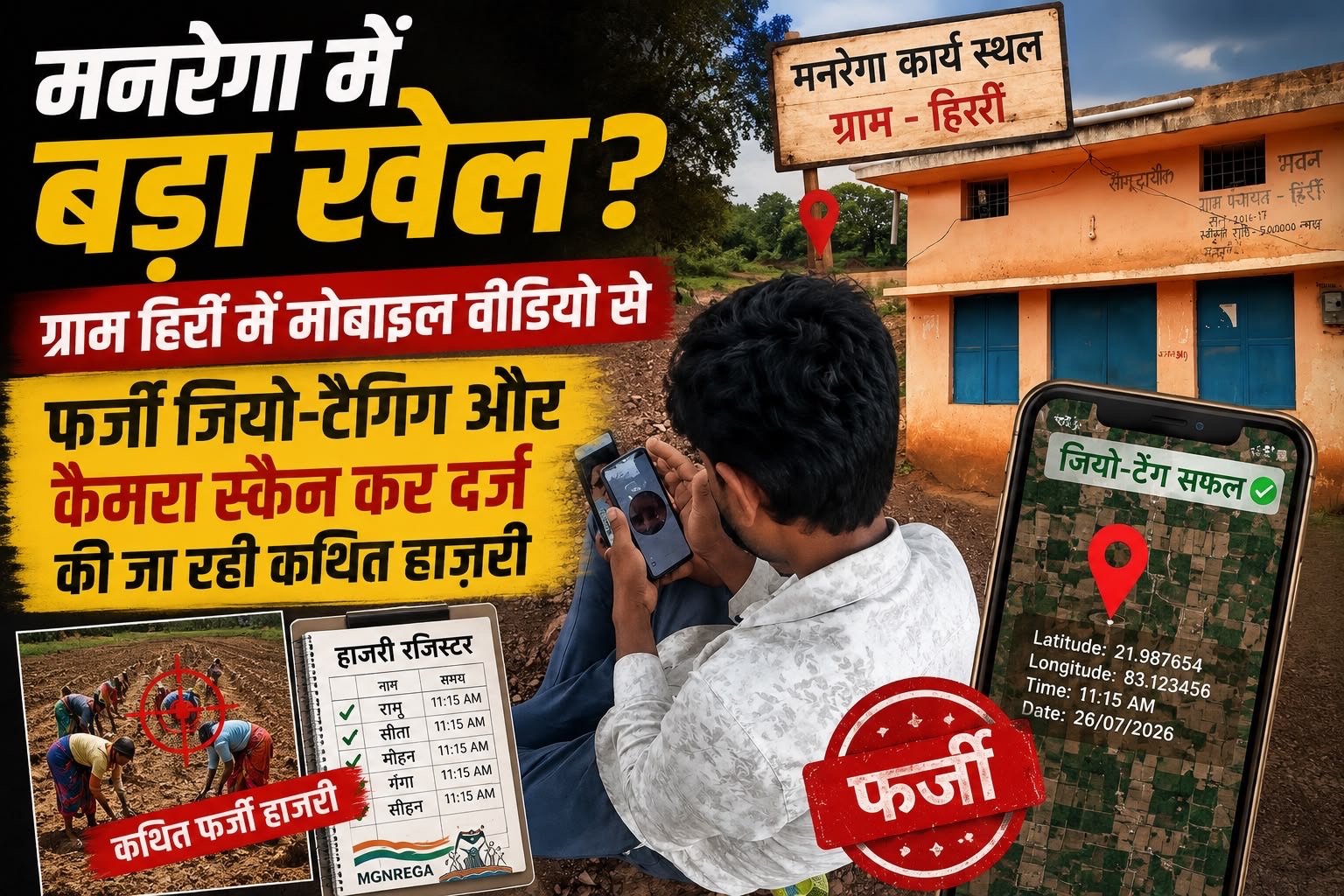 मनरेगा में बड़ा खेल? मोबाइल वीडियो स्कैन कर मास्टर रोल जनरेट करने का आरोप…!